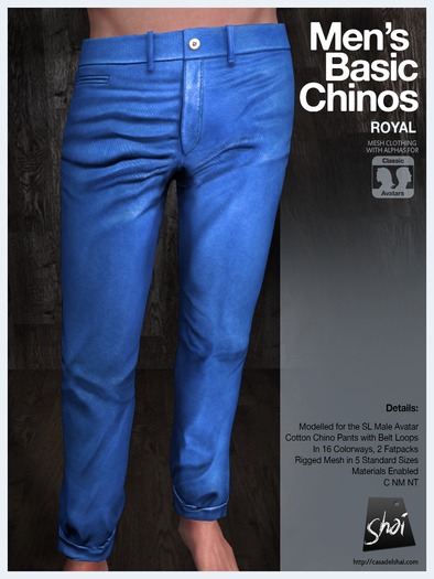 *Shai* Men's Basic Chinos - Navy