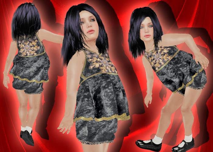 *Heart* - Velvet - Girl Outfit Black