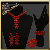 LW_ Boxed Mesh Lily Jewelry Set - Black Red