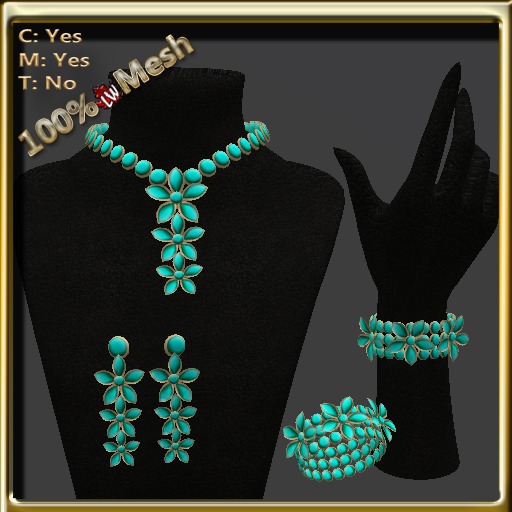 LW_ Boxed Mesh Lily Jewelry Set - Black Red