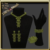 LW_ Boxed Mesh Lily Jewelry Set - Black Red