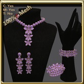 LW_ Boxed Mesh Lily Jewelry Set - Black Red