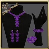 LW_ Boxed Mesh Lily Jewelry Set - Black Red