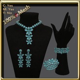 LW_ Boxed Mesh Lily Jewelry Set - Black Red