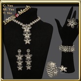 LW_ Boxed Mesh Lily Jewelry Set - Black Red