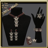LW_ Boxed Mesh Lily Jewelry Set - Black Red