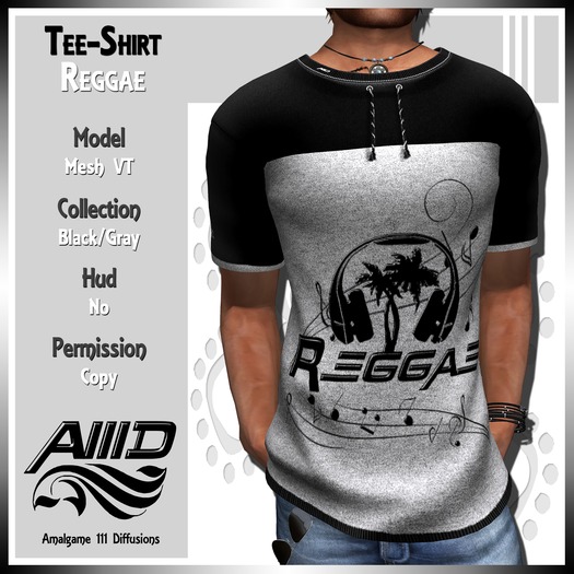 Tee-Shirt Reggae/Gray  ( A111D )