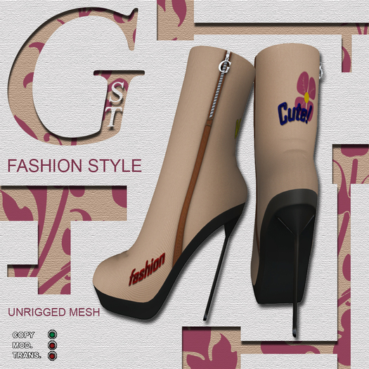 G.S.T. FASHION STYLE BOOTS (unrigged mesh)