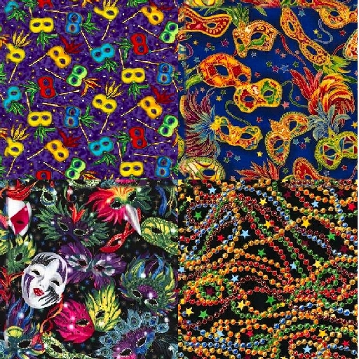4  Mardi Gras seamless textures