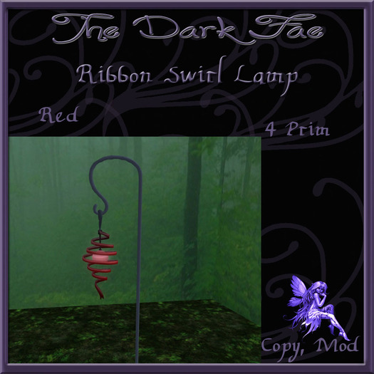 The Dark Fae's  Ribbon Swirl Lamp Red