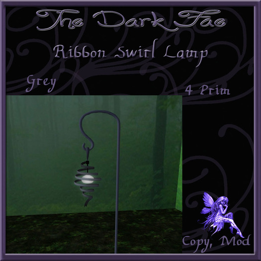 The Dark Fae's  Ribbon Swirl Lamp Grey