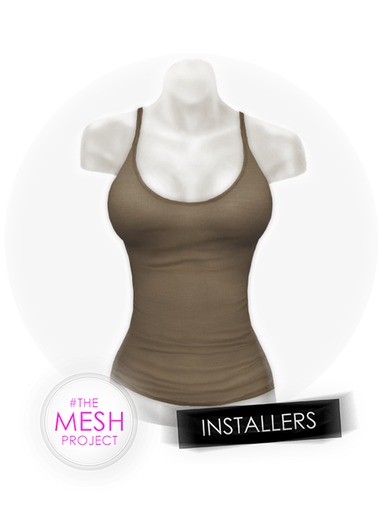 #TheMeshProject - Sheer Ribbed Tank (Brown)
