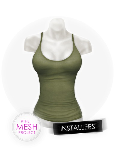 #TheMeshProject - Sheer Ribbed Tank (Dark Olive)