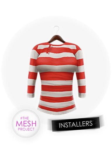 #TheMeshProject - Sailor Striped Sweater (Red White)