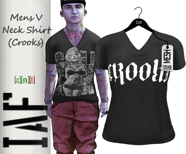 IAF Mens V Neck Shirt (Crooks)
