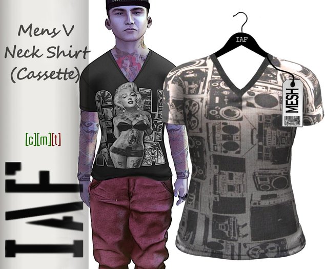 IAF Mens V Neck Shirt (Cassette)