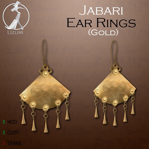 -=UZURI=- Jabari Ear Rings (gold)