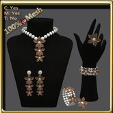 LW_ Boxed Mesh Lily Jewelry Set - Black Red