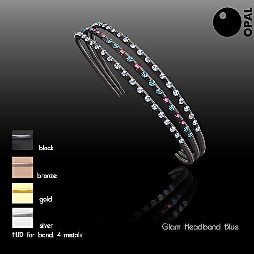 {Opal}Glam Headband Blue