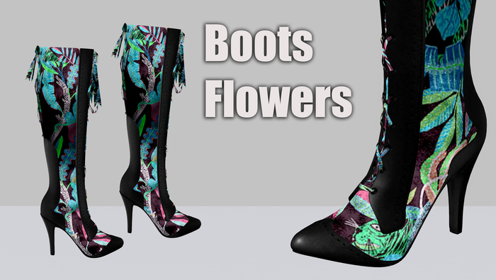 Boots Mesh Flowers