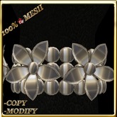 LW_ 3 Lilies Mesh Bracelet Left Wrist - Platinum