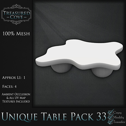-TC- Unique Table Pack 33 Mesh 50% Discount!!