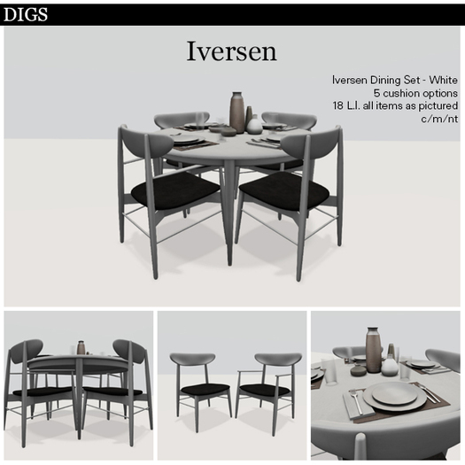 DIGS - Briggs Dining Set - White [MESH]