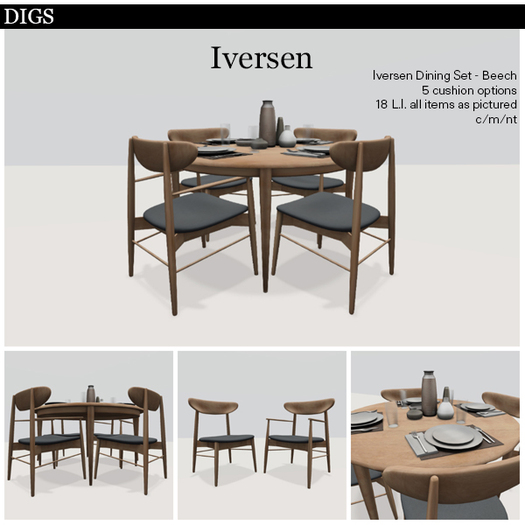 DIGS - Briggs Dining Set - White [MESH]