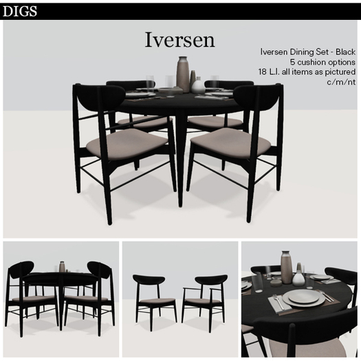 DIGS - Briggs Dining Set - White [MESH]