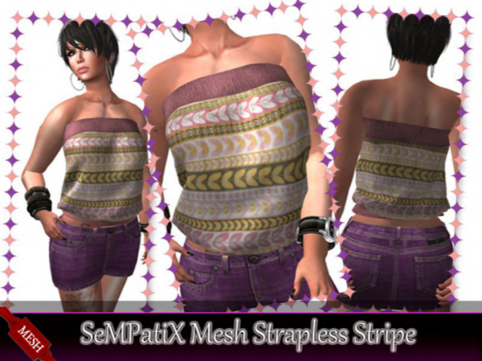SeMPatiX Mesh Strapless Stripe