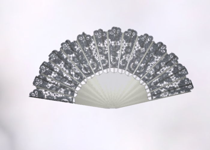 Silver Animated Lace Fan