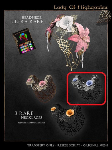 .aisling. LadyOfHighgarden - NECKLACE ( Silver ) [REZ ME] RARE