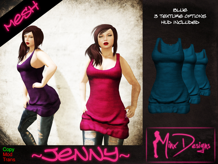 ::MD:: (MESH) Jenny Tank - Blue