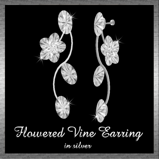 Dex's Flowered Vine Earring In Silver