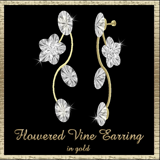 Dex's Flowered Vine Earring In Gold