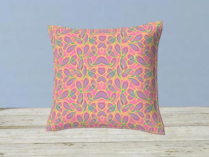 Rainbow on pink occasional pillow