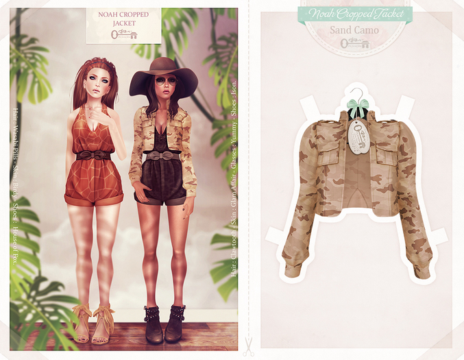  The Secret Store - Noah Cropped Jacket - Sand Camo 