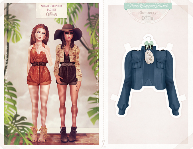  The Secret Store - Noah Cropped Jacket - Blueberry 