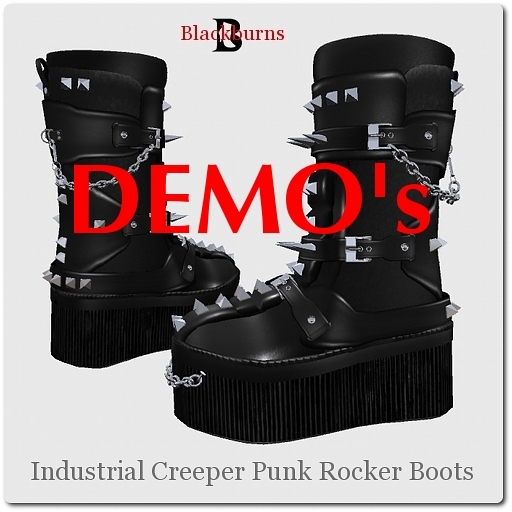 Blackburns Industrial Creeper Punk Rocker Boots DEMO's