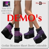 Blackburns Gothic Monster Short Boots Colorable DEMO's