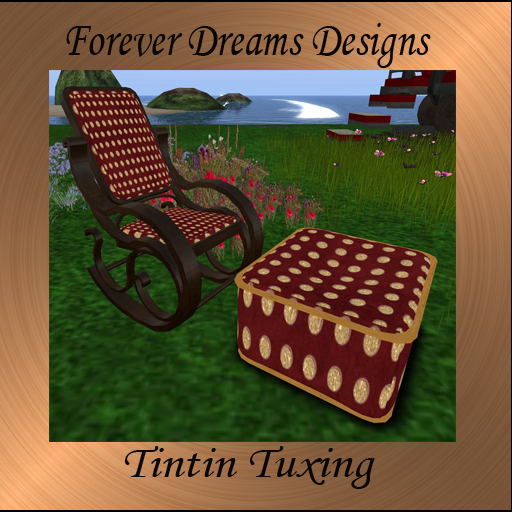 Red spotty Rocker  with poof