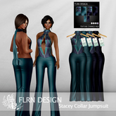 Stacey Collar Jumpsuit DeepSea&DeepPurple