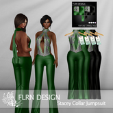 Stacey Collar Jumpsuit Green&Black