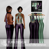 Stacey Collar Jumpsuit Plum&LightGreen