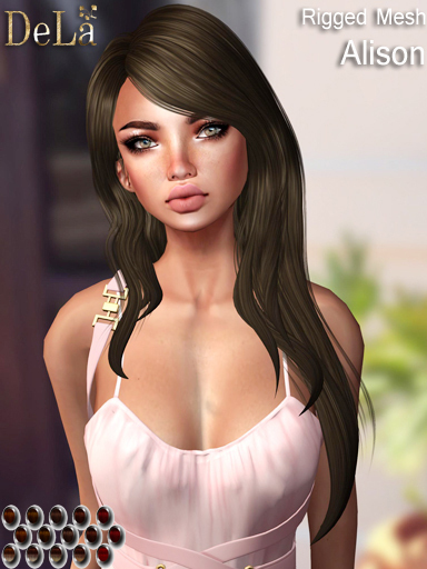 =DeLa*= Mesh Hair "Alison" Reds