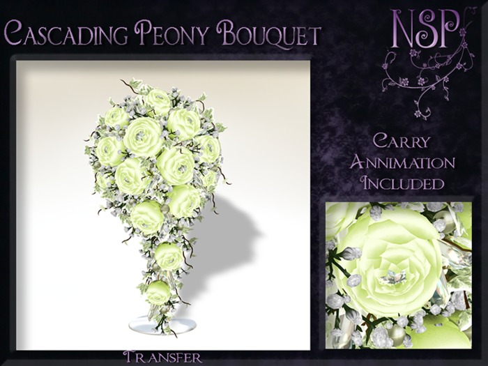 NSP Cascading Peony bouquet (Meadow Green) bagged