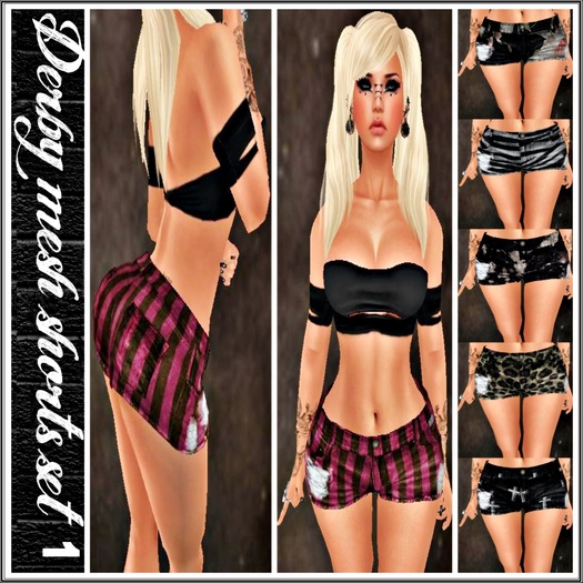 [.Twisted Barbie.]-DERBY MESH SHORTS SET 1(Boxed)