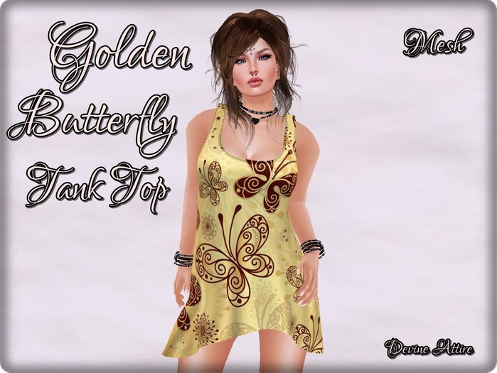 {DA} Golden Butterfly Tank Top