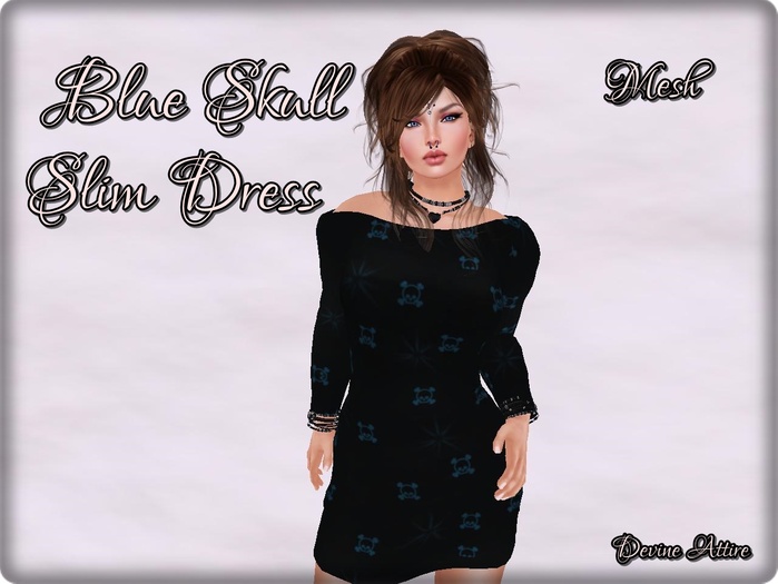 {DA} Blue Slim Skull Dress