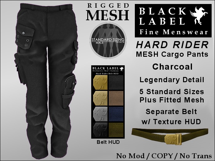 BLM MESH - PHR-01 Hard Rider Cargo Pants - Charcoal